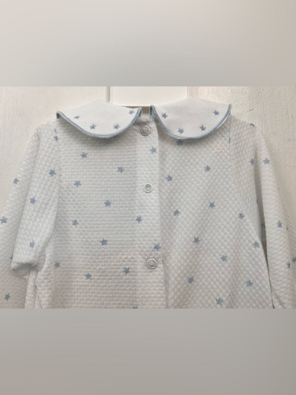 VTG Dior Baby White One-Piece Light Blue Sailboat & Bear & Logo Large 18-23 lbs. - Picture 13 of 15